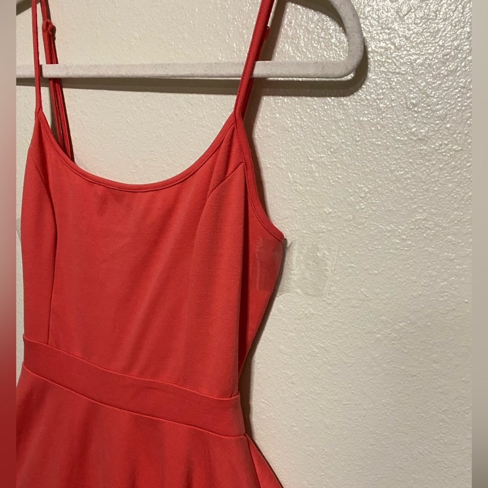 Charlotte Russe Coral Pink Fit & Flare Mini Dress | Sleeveless Summer M - Picture 5 of 5